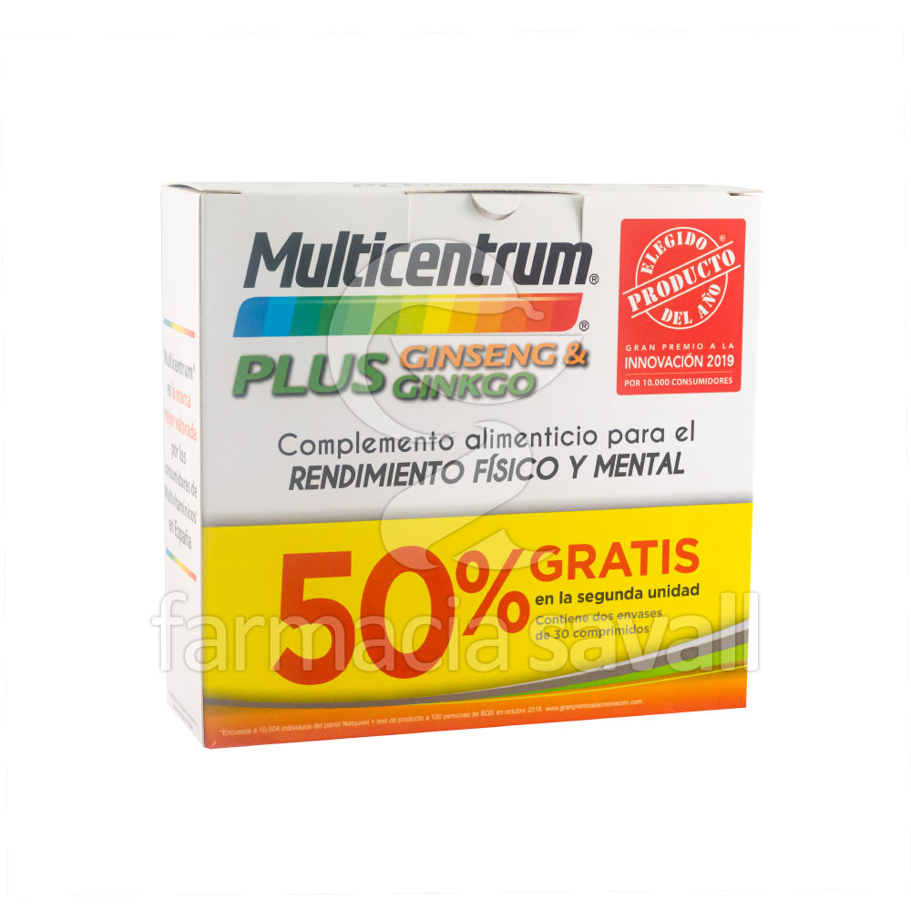 PACK MULTICENTRUM PLUS GINSENG Y GINKO 2*30 COMPRIMIDOS
