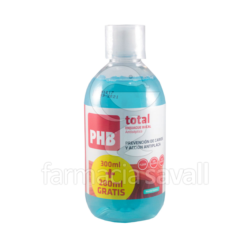 ENJUAGUE BUCAL PHB TOTAL 300ML + 200ML GRATIS