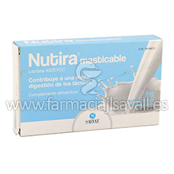 NUTIRA MASTICABLE LACTASA 4500 FCC 28 COMPRIMIDOS 