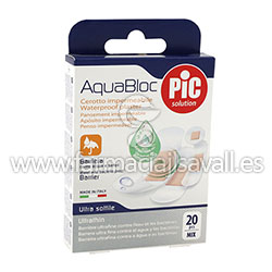 TIRITAS AQUABLOC PIC ANTIBACTERIANO 20 UDS SURTIDAS