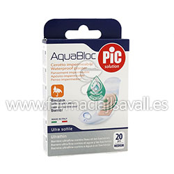 TIRITAS AQUABLOC PIC ANTIBACTERIANO 20 UDS MEDIUM