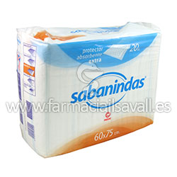 SABANINDAS PROTECTOR ABSORBENTE EXTRA 60 x 75 CM 20 UNIDADES 