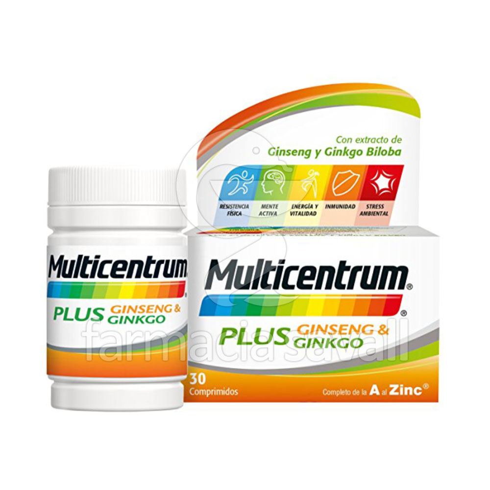 MULTICENTRUM PLUS GINSENG Y GINKGO 30 COMPRIMIDOS