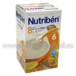 NUTRIBEN 8 CEREALES Y MIEL CON GALLETAS MARIA 600 G 