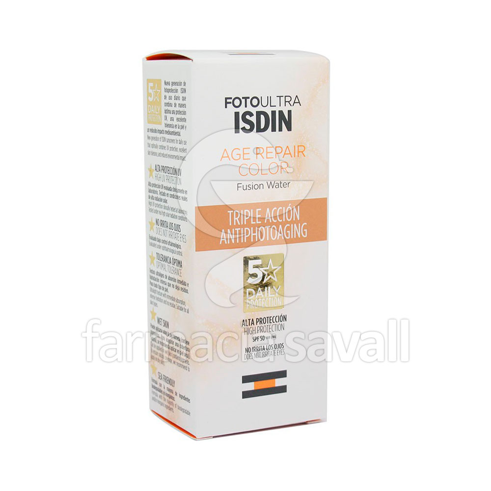 FOTOPROTECTOR ISDIN AGE REPAIR COLOR FUSION WATER 50 SPF 50ML