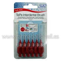 CEPILLOS INTERDENTALES TEPE 0.5 MM ROJO 6 UDS