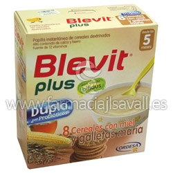 BLEVIT PLUS DUPLO 8 CEREALES CON MIEL Y GALLETAS MARIA 600 G . Farmacia  Savall. Ldo. Jose Luis Savall Ceres. Farmacia online